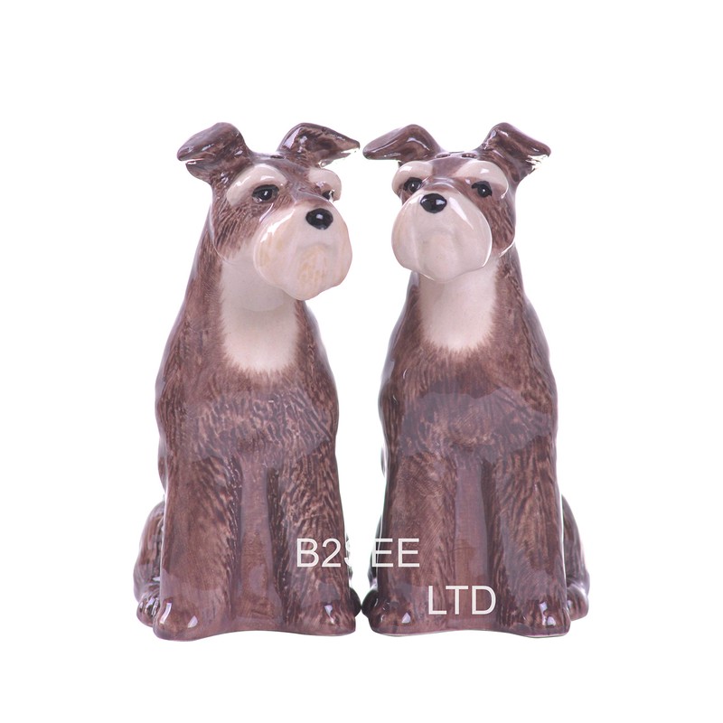 b2see Salt and Pepper Shaker Animal Schnauzer Dog Gift Set