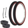 Pair of PRO+ Bicycle TIRE 20" X 1.75 Black/RED SEMI-Slick