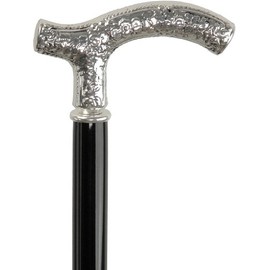 Italian 925R Genuine Silver Frog Walking Stick with Black Beechwood Shaft and Collar