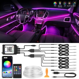 MICTUNING 10M LED Car Interior Strip Light Atmosphere Neon Glow APP-Control Ambient Lights
