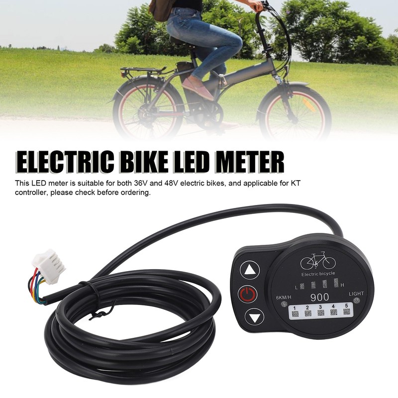 36V 48V Electric Bike LED Meter Speed Battery Power Headlight
