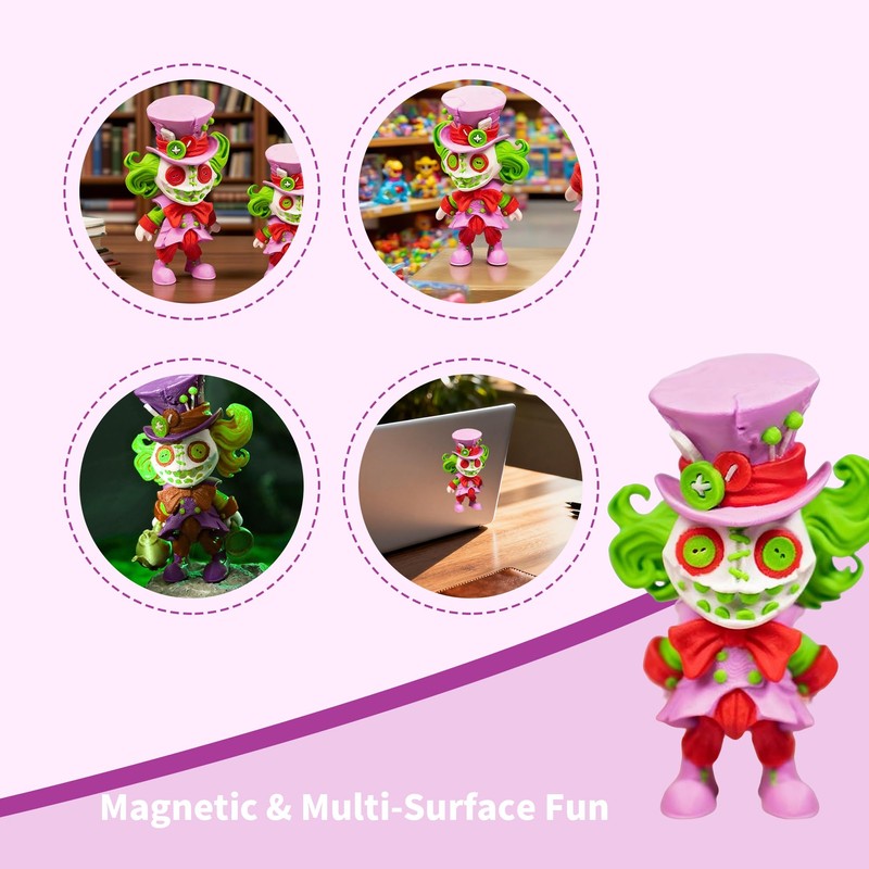 3D Printed Mad Magnetic Clown - Halloween Desk Decoration with