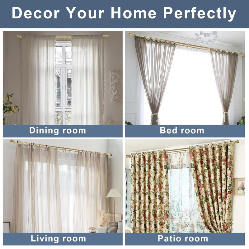 Double Curtain Rod for Windows 48 to 84 inch