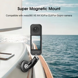 Magnetic Mount for Insta360 Go Ultra X5 X4 Air Metal Magnet Quick Car Holder 1/4 Screw Adapter for Gopro Hero 13 12 MAX 2 for DJI Osmo Action 6 5 4 Nano 360 /AKASO Accessories
