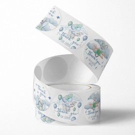 Cute Baby Shower Thank You for Celebrating with us Stickers, Classic Elephant Themed Thank You for Coming Party Favors Stickers - 1 Inch (1 Roll 500pcs）