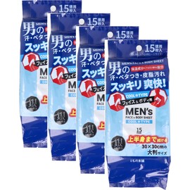 Men's Face & Body Sheet, Cool Type, 15 Sheets x 4 Pieces