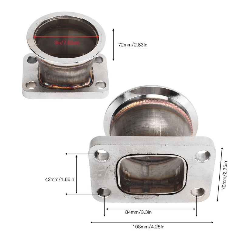 3in V Band Flange Adapter Stainless Steel Rust Proof Smooth