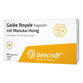 Beecraft Gelée Royale Kapseln mit Manuka-Honig und Vitamin C, 60 Kapseln
