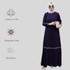 Abaya for Muslim Women Zipper and Stripe Detail on Skirt