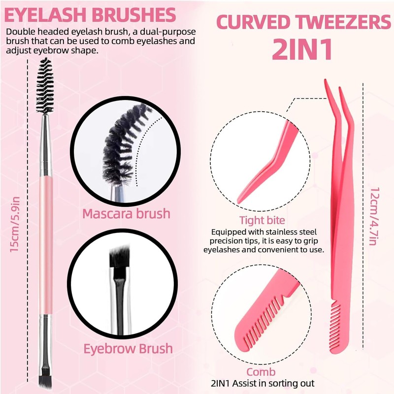QUKLOGEN DIY Fluffy Lash Extension Kit 900Pcs D Curl 9-18mm