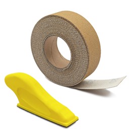 WBJKZJD Hand Sander Kit, 1” Micro Sander Sand Paper 120 Grits Hoop and Loop Sandpaper with 1pc Detail Sanding Tool for DIY Crafts Wood Polishing, 6 Meters