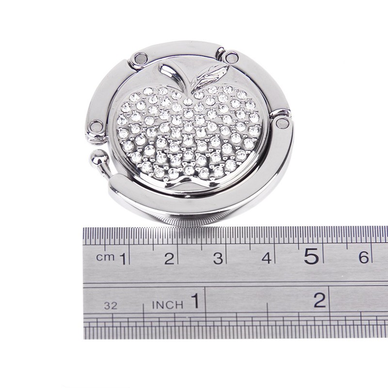 1 x Apple-Pattern Folding Bag/Handbag/Purse Hook Hanger Holder---Silver