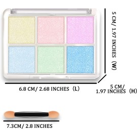 Bluemega Polvo De Cromo del Clavo, 6 Colores Sirena Neón Clavo Resplandores Polvo Gel Polaco Metálico Clavo Arte Pigmento Polvo Set con Cepillos De Esponja De Uñas para Decoración De Uñas Arte (01)