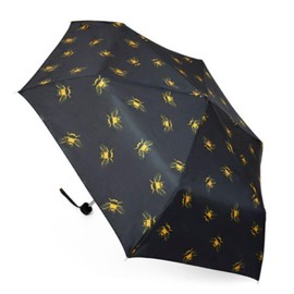 Black and Yellow Bumble Bee Pattern Foldable Compact Handbag Small Travel Umbrella