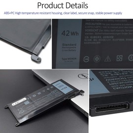 Zosam 42WH WDXOR 11.4V Laptop Battery for Dell Inspiron 15 7579 7573 7569 5578 5565 5567 5568 5570 5775 5579 7560 7570 13 5378 5379 5368 7375 7368 7378 17 5765 5767 5770 Series FC92N 0FC92N