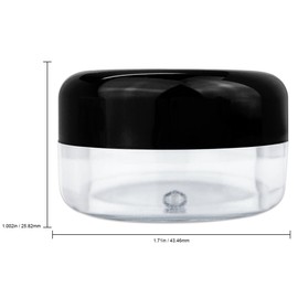 Beauticom (Quantity: 6 Pieces) 15G/15ML (0.5oz) Round Clear Jar with Black Lids for Herbs, Spices, Loose Leaf Teas, Coffee and Other Foods - BPA Free