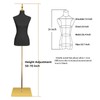 EaseHome Mannequin Body Female Mannequin Torso,Height Adjustable Black Leather Dress