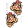 Pair 180 PK Metal Rip Open Torn Bulldog Union Flag