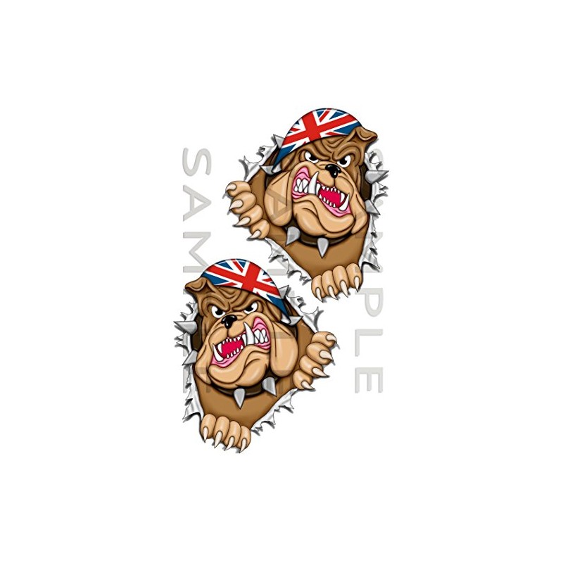Pair 180 PK Metal Rip Open Torn Bulldog Union Flag