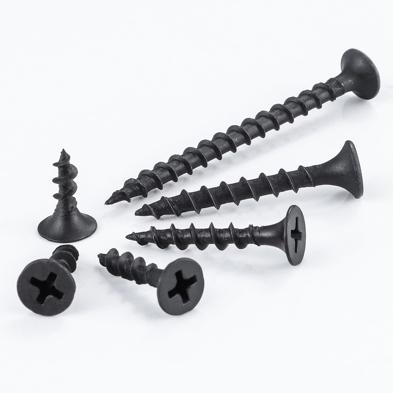 Wensilon #6 Black Fastener Drywall Screws Kit-Phillips with coarse Threaded