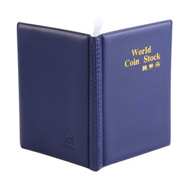 Fdit Coin Album Books, 10 Pages, 120 Pockets, World Coin Stock Album, Book Case, Coin Holder Collection, Storage Coin Collector Holder, Penny Pockets (Blue)