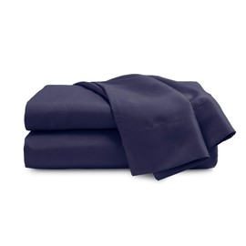 Martex 4 Piece Full Microfiber Bed Sheet Set - Full Sheet Set - 1 Fitted Sheet, 1 Flat Sheet, 2 Pillow case - Brushed Microfiber - Super Soft - Wrinkle Resistant - Navy Sheet Set (Full, Navy)