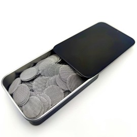 200 PCS 5/8 Pipe Screens, Stainless Steel Pipe Screen Filters 0.63 inch Metal Screens with Black Storage Box