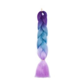 Rich Choices Braiding Hair Extensions Ombre 4 Tones Jumbo Braids Hair Extensions for Braiding Coloured Hair for Twist 24”, 1 Bundles - Purple to Blue to Light Purple