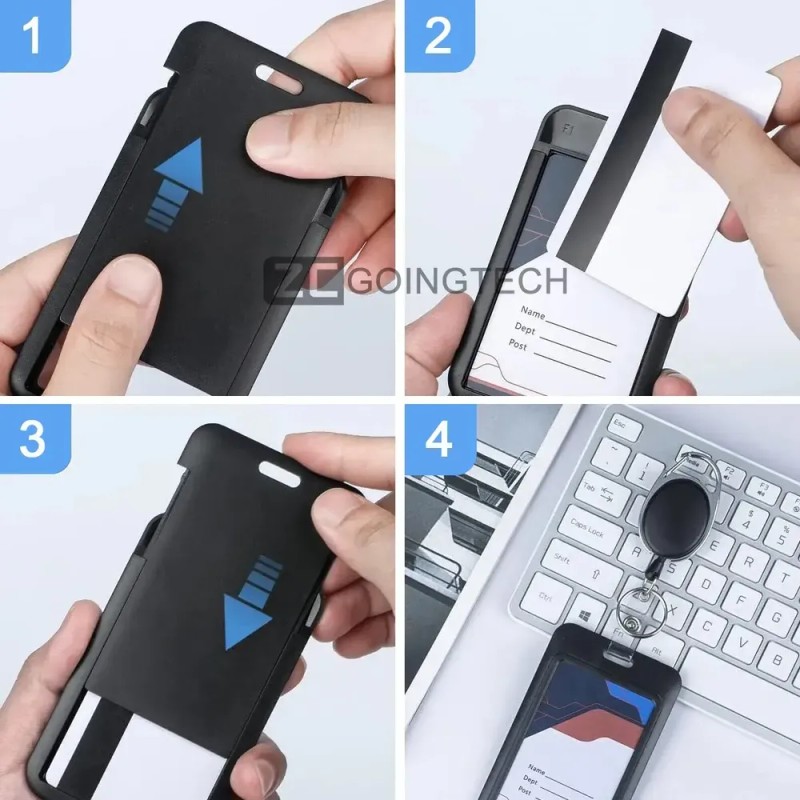 Zcgoingtech 2pzs Porta Credencial Gafete Retráctil Para Hombres Y Mujers