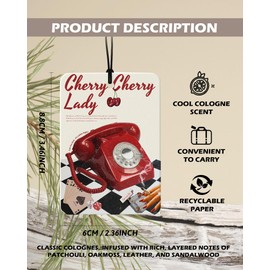 EKGJW Trendy Retro Cheetah Cologne Car Air Freshener 4 Pcs, Coquette Red Bow Leopard Print Lucky 8 Ball Hanging Air Freshener for Cars Bathroom Dorm Books Decor, Cute Girly Accessories Gifts for Women