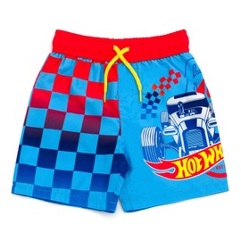 Hot Wheels Toddler Boys UPF 50+ Swim Trunks Bathing Suit Blue 5T