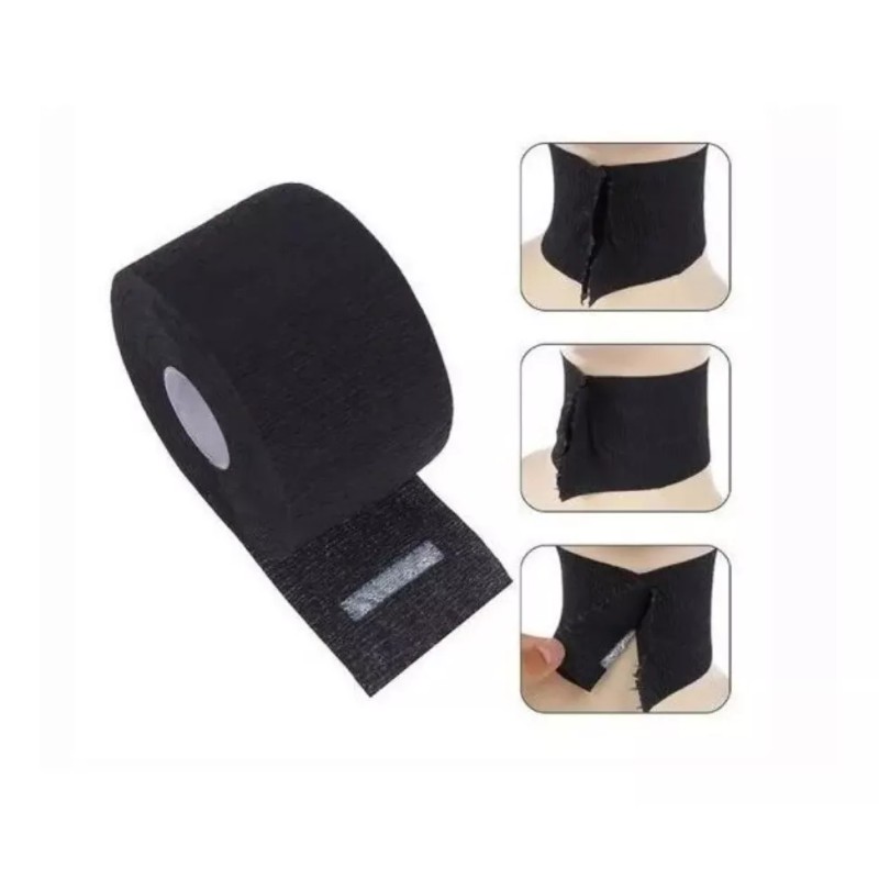 Barber Pro 2pz Papel Cuello Desechable Negro Barberia Barber Pro