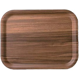 Fukui Craft Tabletop Tray/Tray, Non-slip, Made in Korea, Dishwasher Safe, Heat Resistant, Wooden Rectangular Tray, Dark Brown, 11.8 inches (30.0 cm)