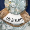 Welcome On Board Life Ring Dark Blue Lifebuoy Nautical Bathroom