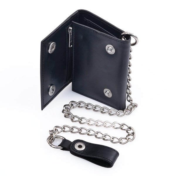 RAW HYD 6.75" Leather Trifold Wallet - Large Chain Wallets