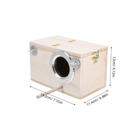 GANAZONO Wood Bird Nesting Box with Perch Spacious Budgie Nesting House for Lovebirds Easy to Clean User Friendly Design for Bird Breeders and Parakeet Owners