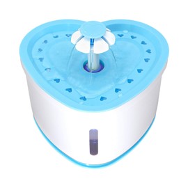 Cat Water Fountain, Ultra Silent Cat Fountain 2.4 L, with LED Light, Activated Carbon Filter, Pet Water Fountain for Cats and Dogs(Blue) (CWF-X-Blue)