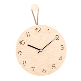 Wall Clock, Wall Clock, Stylish, Cute, Nordic, Silent, Korean Interior, String Included, Natural Interior, Pendant Clock, Solid Wood, Number Style