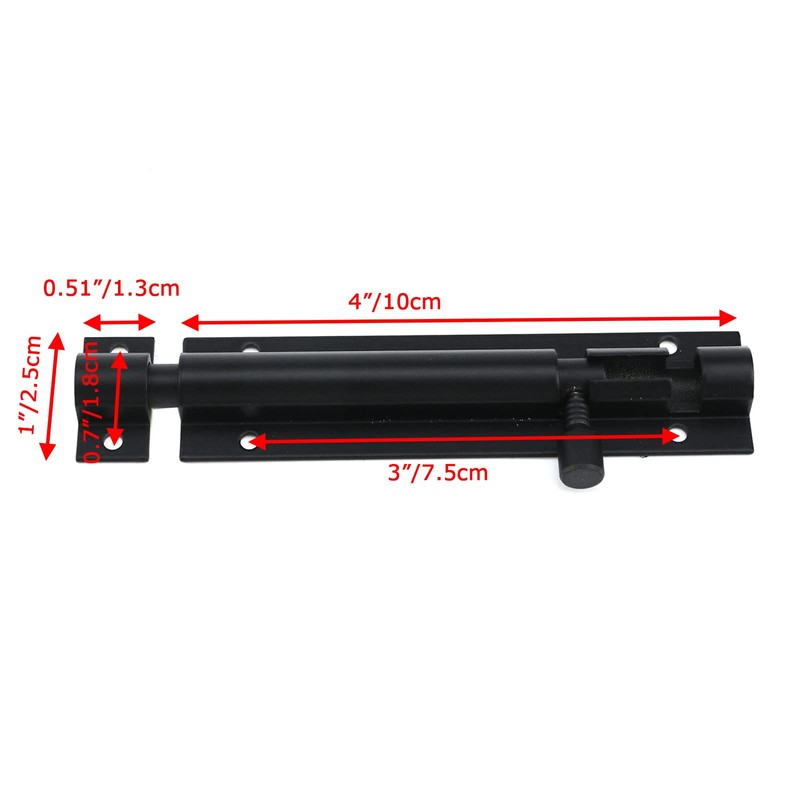 Bitray 4-inch Slide Bolt Latch Matt Black Slide Locks for