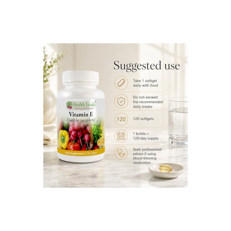 Vitamin E 400IU | Natural D-Alpha Tocopherol | 120 Capsules