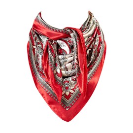 GENEMEN Bandanas for Men and Women Cowboy Bandana Western Scarf Paisley Print Handkerchiefs Pirate Headbands (Red)