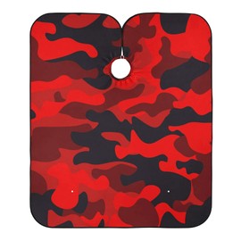 Blueangle Bright Red Camouflage Barber Cape for Men Hair Cutting - Waterproof Salon Hairdressing Cape, 65" x 55"