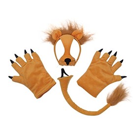 Bristol Novelty DS138 Lion Costume Accessory Set, One Size, Brown