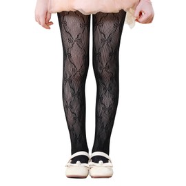 Century Star Girls Lace Stockings Kids Sheer Tights Fishnet Hollow Dance Patterned PantyhoseBlack Butterfly 1-4 Years