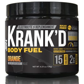 Krank'd Body Fuel - Supports long-lasting energy without the crash - Highly-versatile formula to use in smoothies or by itself - 3 Delicious flavors - Full 1 month supply (30 servings, Orange)