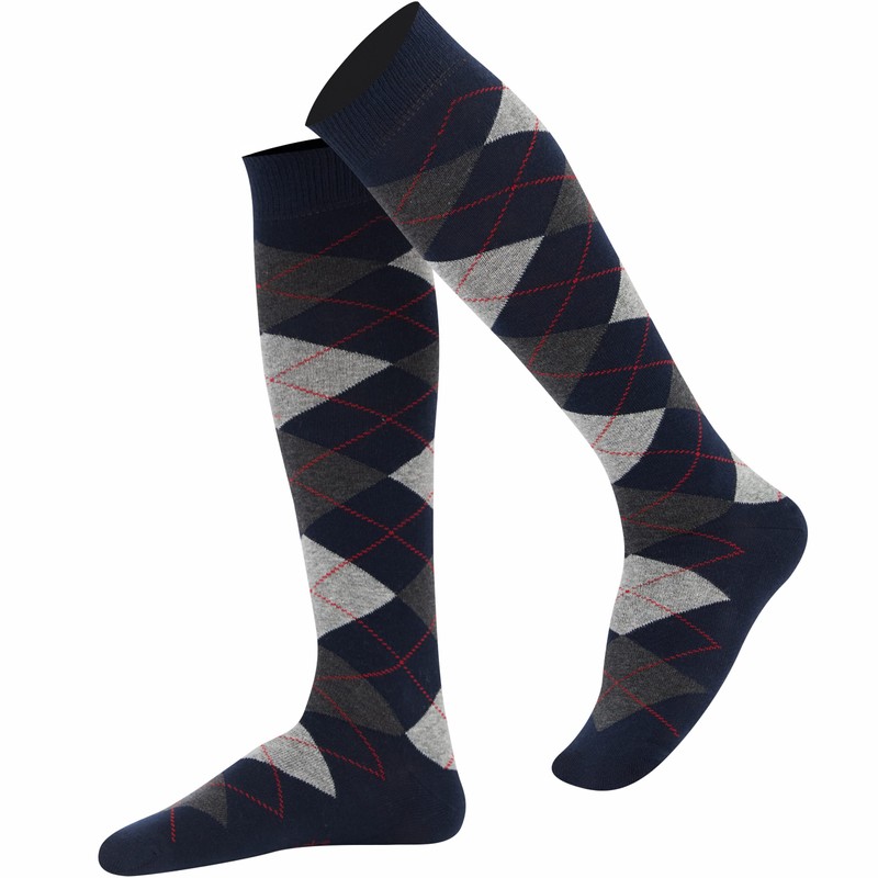 Mysocks Knee High Socks Long Golf Socks Fancy Colorful Argyle