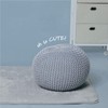 Urban Lifestyle Round Knit Pouf - Hand Woven Cotton, Light