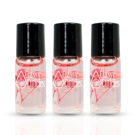 Classy Cuticles | Hand Blended Cuticle Oil | Vegan, Cruelty-Free, & Hydrating | Vitamin E, Jojoba, and Argan Oil | 3mL Roller Bottle| Cherry Blossom Scent | Pack of 3