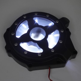 HONGK Honda 04-07 CBR1000RR/ 08-24 CB 1000RA Black w/ White LED Engine Stator Cover