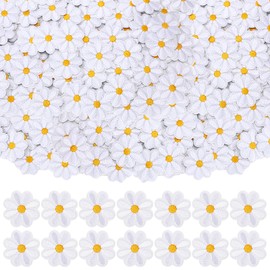 Xinnun 120 Pcs Iron on Patches, Cute Daisy Flower Heart Patch Small Embroidery Applique Patches Colorful Sew for Clothes Jeans Jackets Bags DIY(Flower)